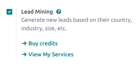 Activate lead mining in Cobuild CRM settings.