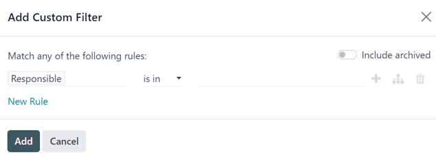 Add custom filter pop-up window that appears in Cobuild Email Marketing app.