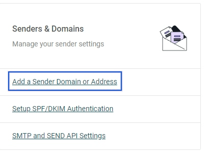 Add a sender domain or address in the Mailjet interface.