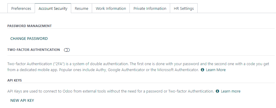 creation of a Cobuild external API key for a database