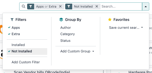 Add "Extra" filter in Cobuild Apps.