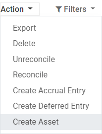 Create Asset Entry from a journal item in Cobuild Accounting