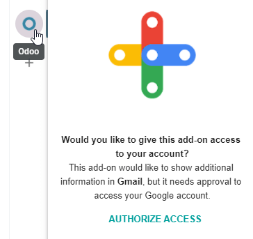 The Authorize Access button in the right sidebar of the Cobuild plugin panel.