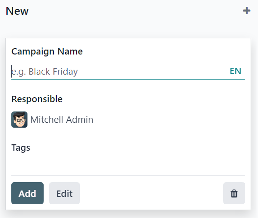 View of the campaign pop-up kanban in Cobuild Email Marketing.