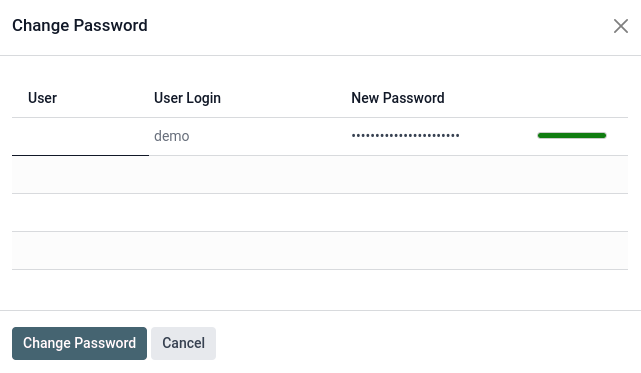 Change a user's password on Cobuild.