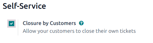 Customer closing setting in Cobuild Helpdesk.