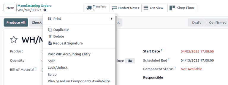 MO with the cog's drop-down menu revealed, to show the Scrap option.