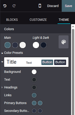 Color presets