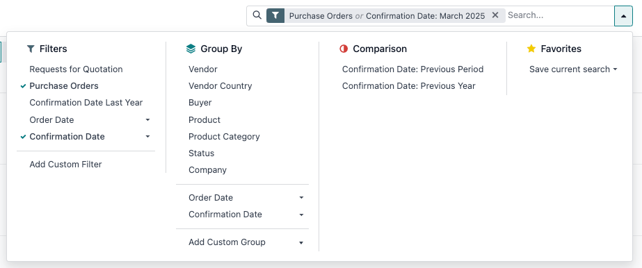 The search bar for the production analysis report.