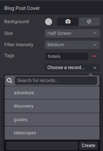 Adding a tag to a blog post