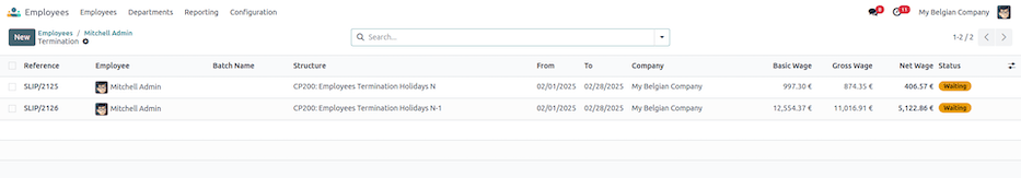 Departure Holiday Attests Payslips.
