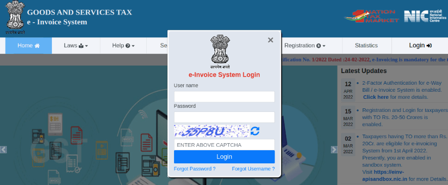Register Cobuild ERP system on e-invoice web portal