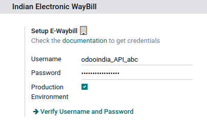 E-way bill setup Cobuild