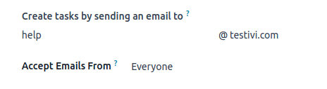 View of the email alias chosen on the dashboard view in Cobuild Project
