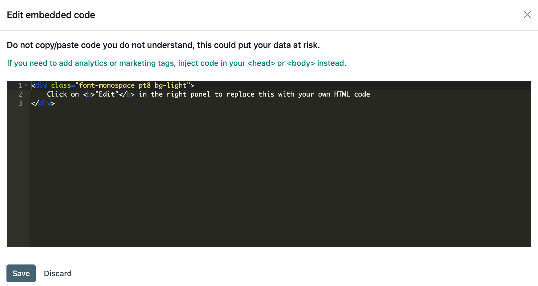 Add the link to the embedded code you want to point to