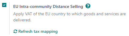 EU intra-community Distance Selling feature in Cobuild Accounting settings