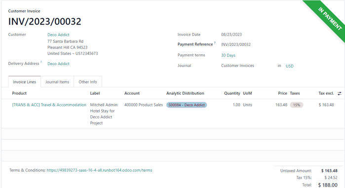 A register payment pop-up window on a customer invoice in Cobuild Sales.