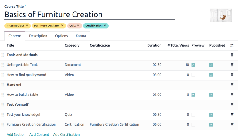 View of a course being published for Cobuild Helpdesk.