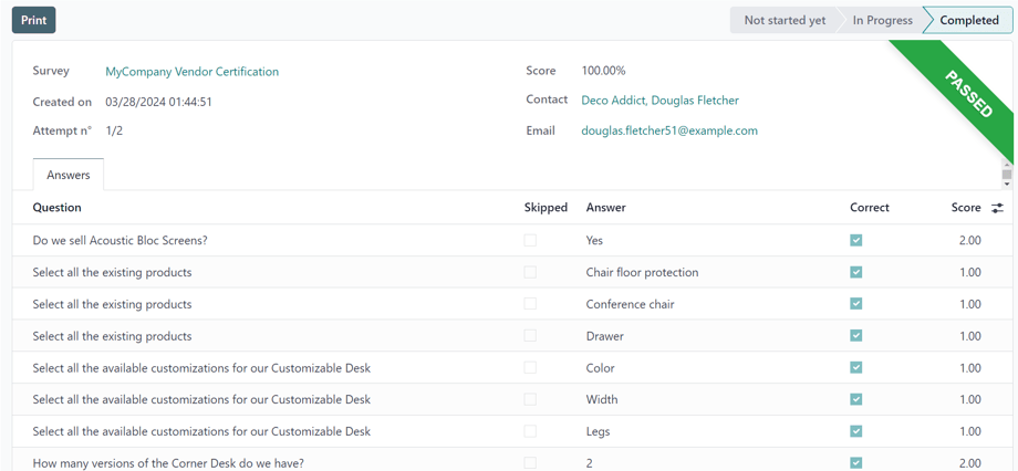 An individual participant's detail form in the Cobuild Surveys application.