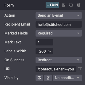 Editing a form to change its action