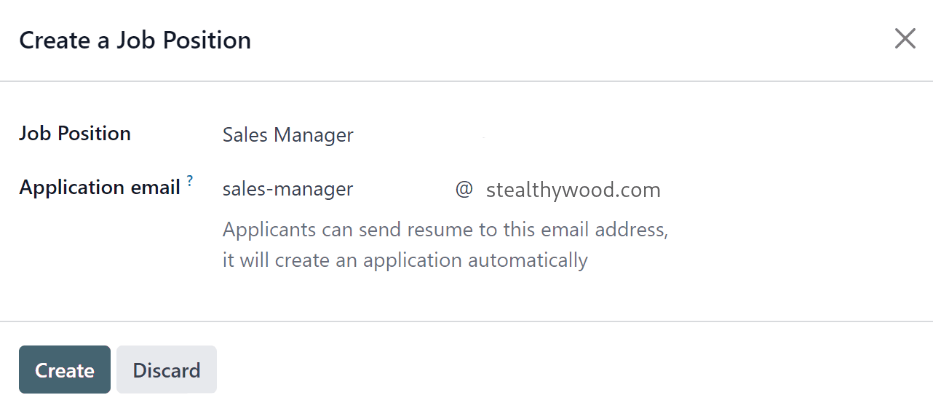 Create a new job position.