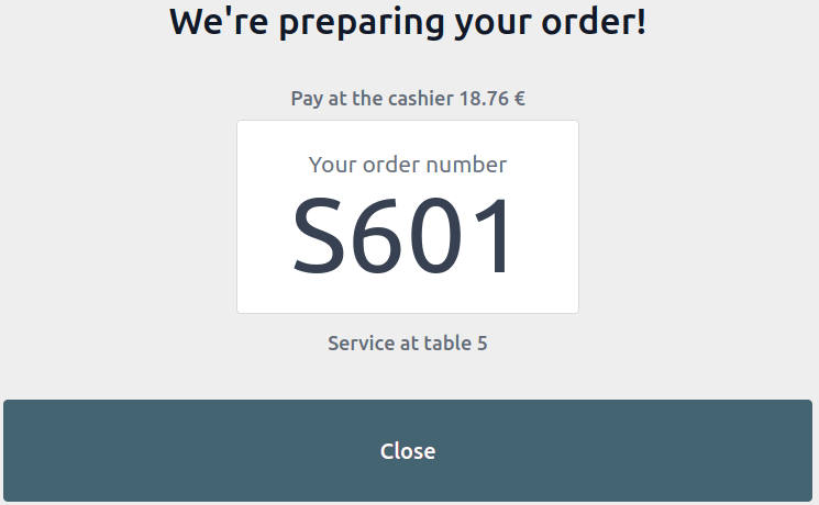 kiosk end-screen for customers