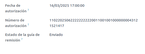 Authorization number.