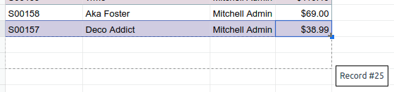 Add records by dragging the cell down