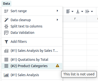 Warning message about unused list
