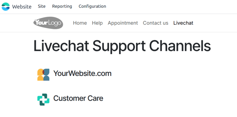 View of the webpage for Live Chat ratings emphasizing the channel icon.