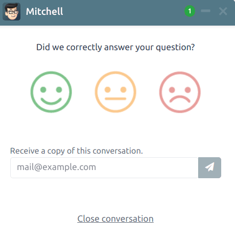 View of the chat window from a user's side for Cobuild Live Chat.