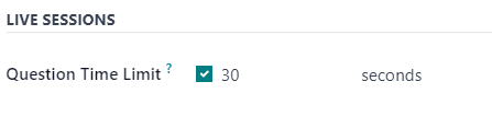 The Live Sessions section of the Option tab in the Cobuild Surveys application.