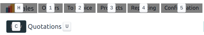 A selection of keyboard shortcuts in Cobuild.