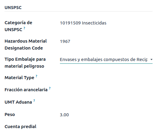 Delivery guide hazardous material product required fields.