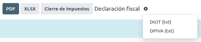 DIOT (TXT) download button.