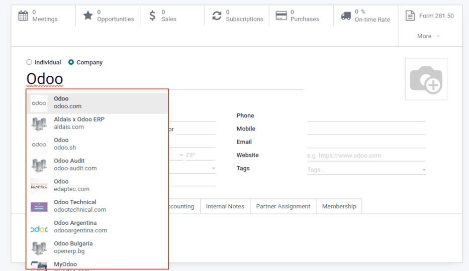 Creating a new contact in Cobuild