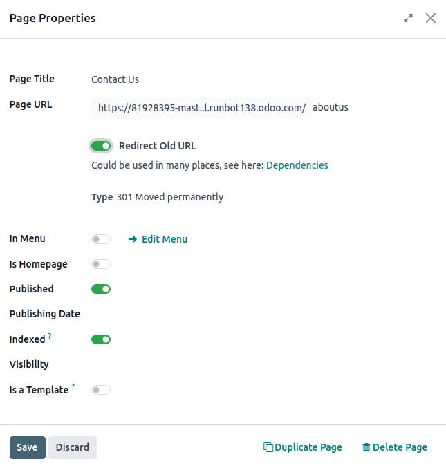 Redirect old URL