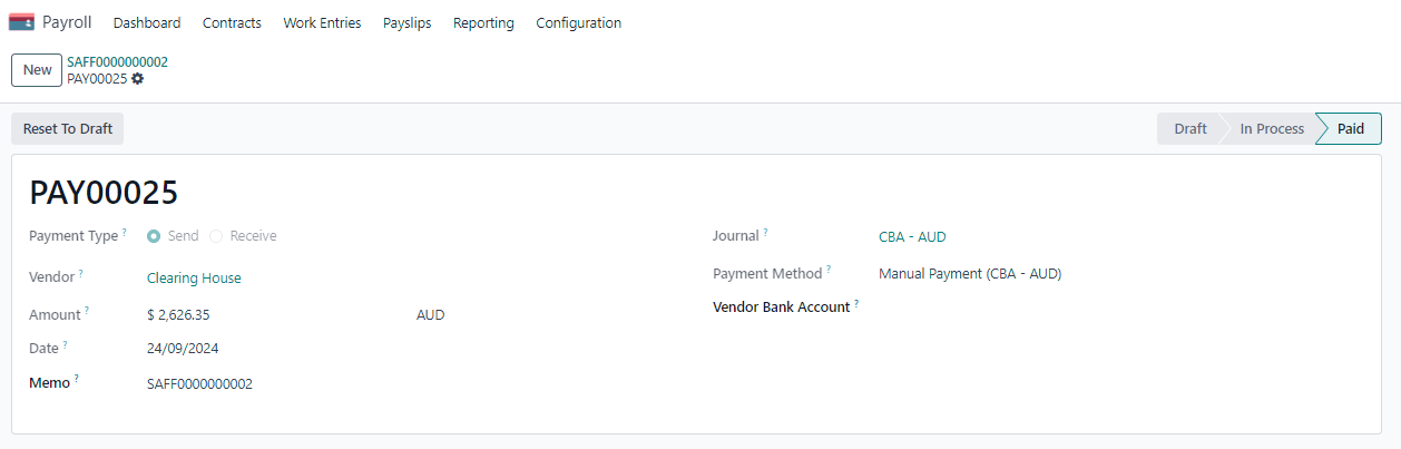 Example of a super file payment.
