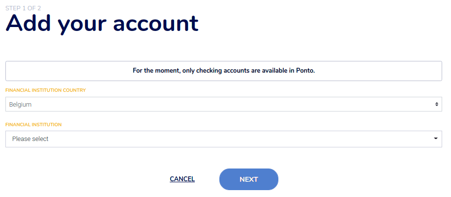 Add bank accounts to your Ponto account.