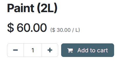 Cost per unit pricing on the product page.