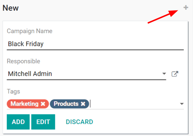 View of the quick add option for campaigns in Cobuild Social Marketing.