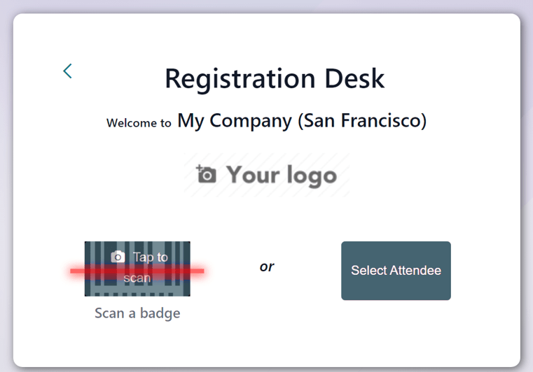 The Registration Desk page in the Cobuild Events application.