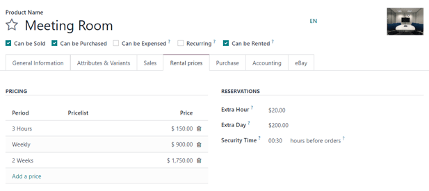 How the Settings page appears in the Cobuild Rental application.