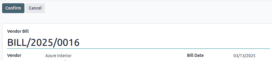 Editing the reference number of a vendor bill.