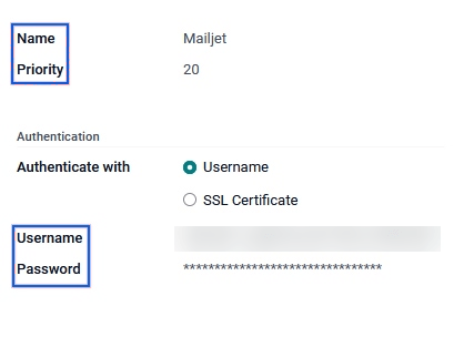 Cobuild outgoing email server settings.
