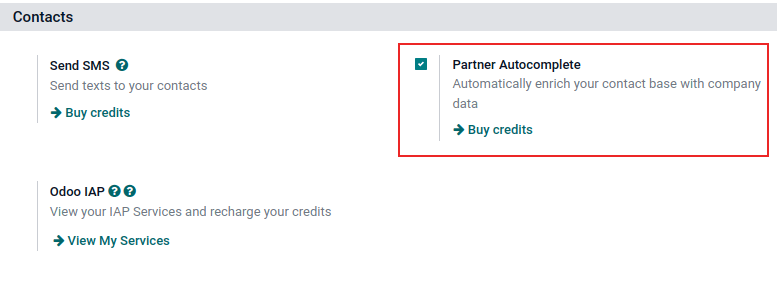 View of settings page and the activations of the feature in Cobuild.