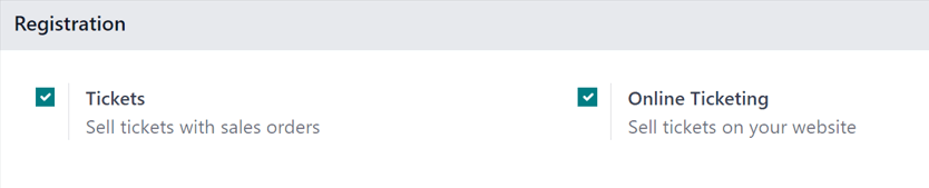 The Registration section in the Cobuild Events settings page in the Cobuild Events application.