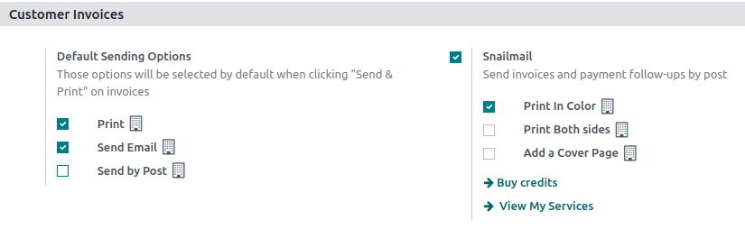 Under settings enable the snailmail feature in Cobuild Accounting