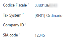The company's SIA code