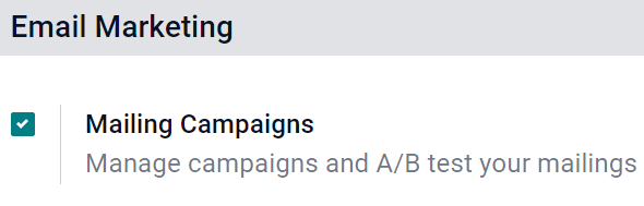 View of the mailing campaigns setting in Cobuild.